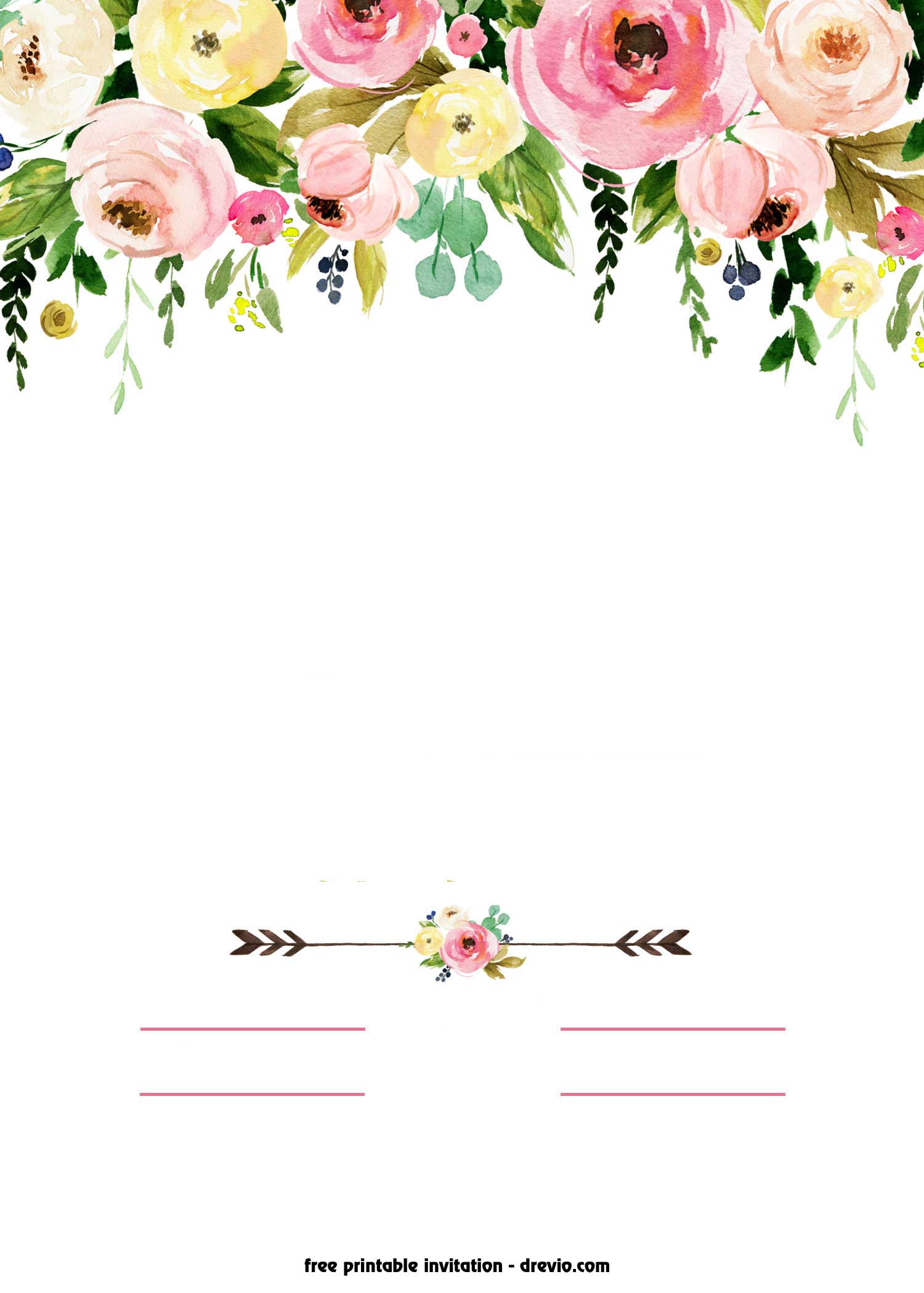 FREE Floral Baby Shower Invitation Template