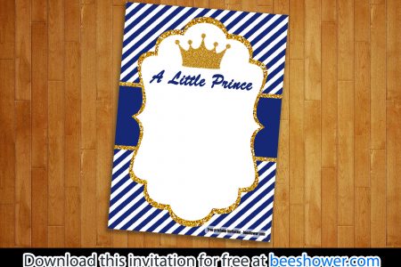 prince theme baby shower invitations