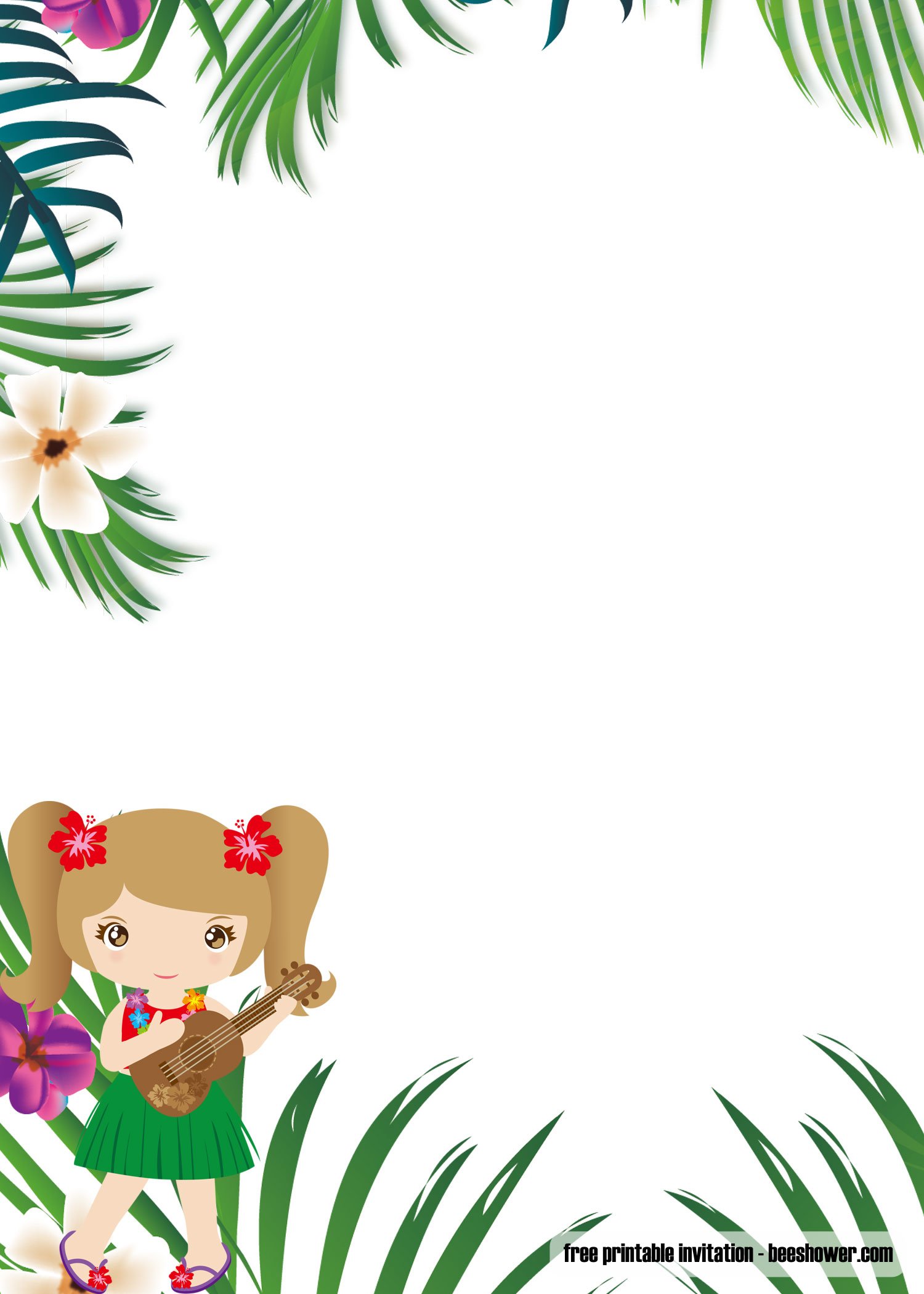 FREE Luau Baby Shower Invitations Templates  FREE Printable Baby