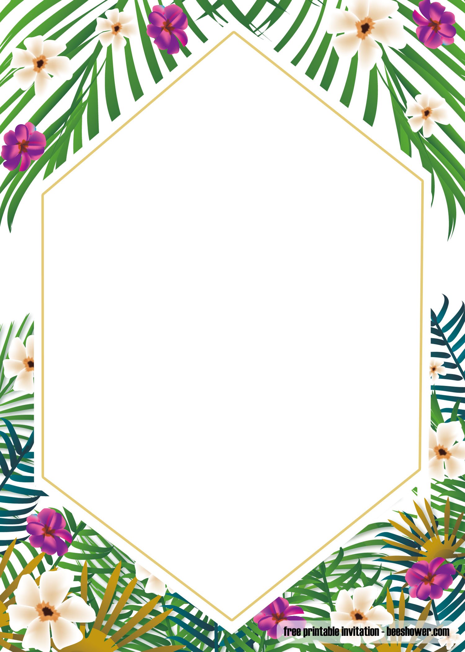 Free Printable Tropical Baby Shower Invitation Template FREE