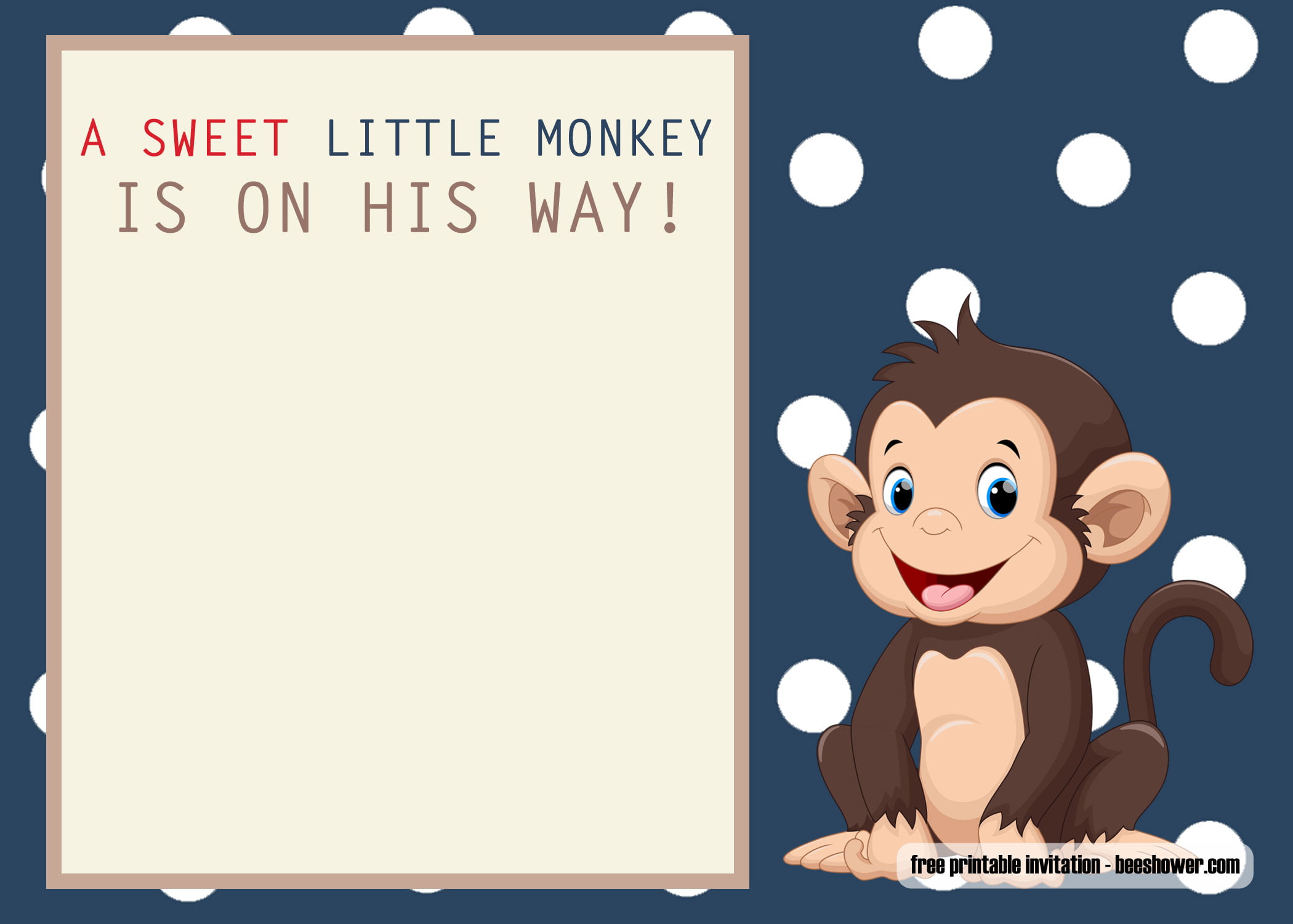 Free Printable Monkey Baby Shower Invitations