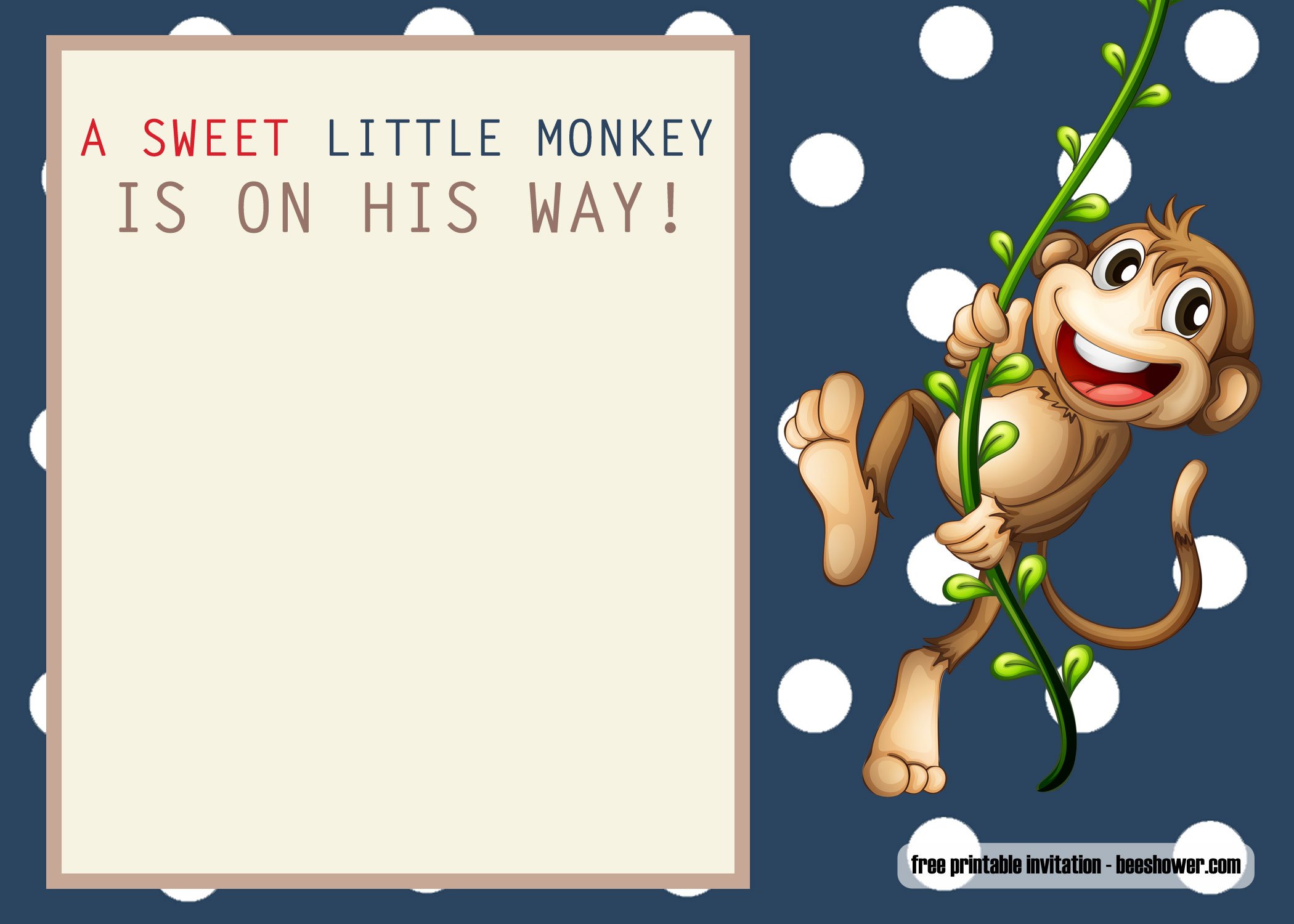 Free Sock Monkey Baby Shower Invitations Templates Free