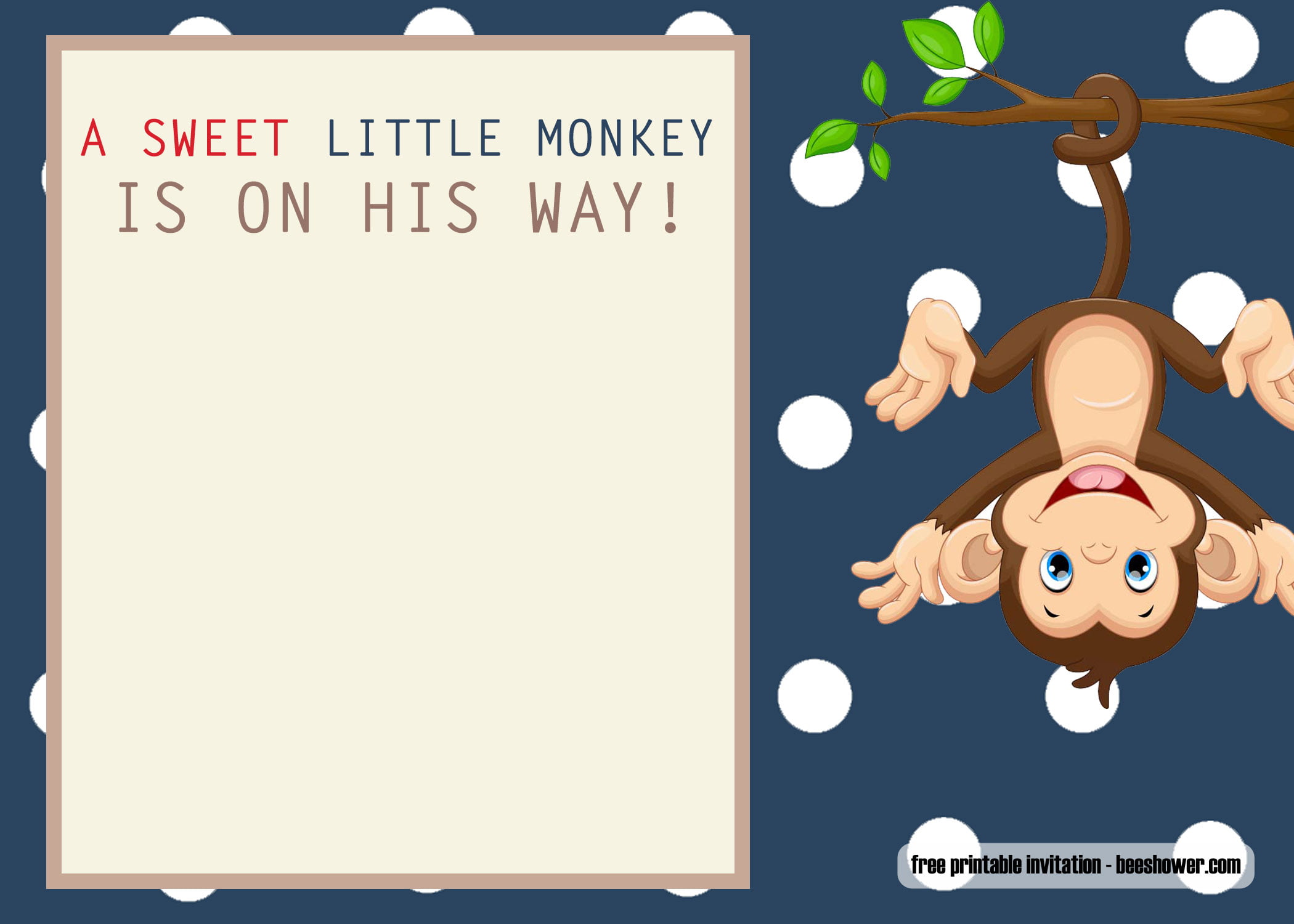 sock monkey baby shower invitations