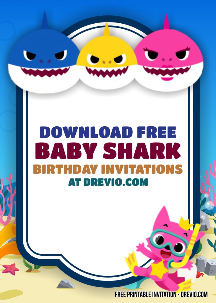 Free Printable Baby Shark Invitation Templates Free Printable