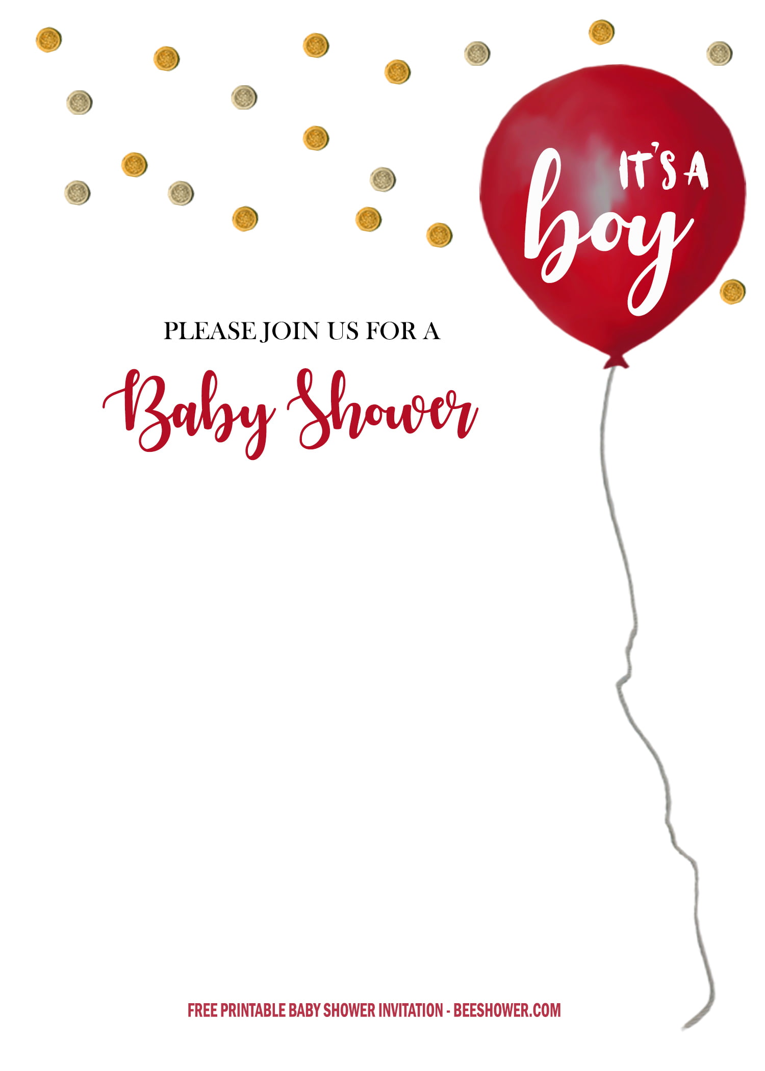 FREE It's a Boy Baby shower Invitation Templates | FREE Printable Baby Shower Invitations Templates