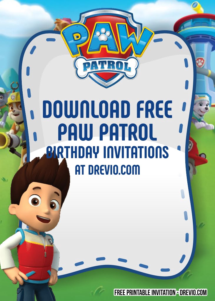 Free Printable Paw Patrol Invitation Template All
