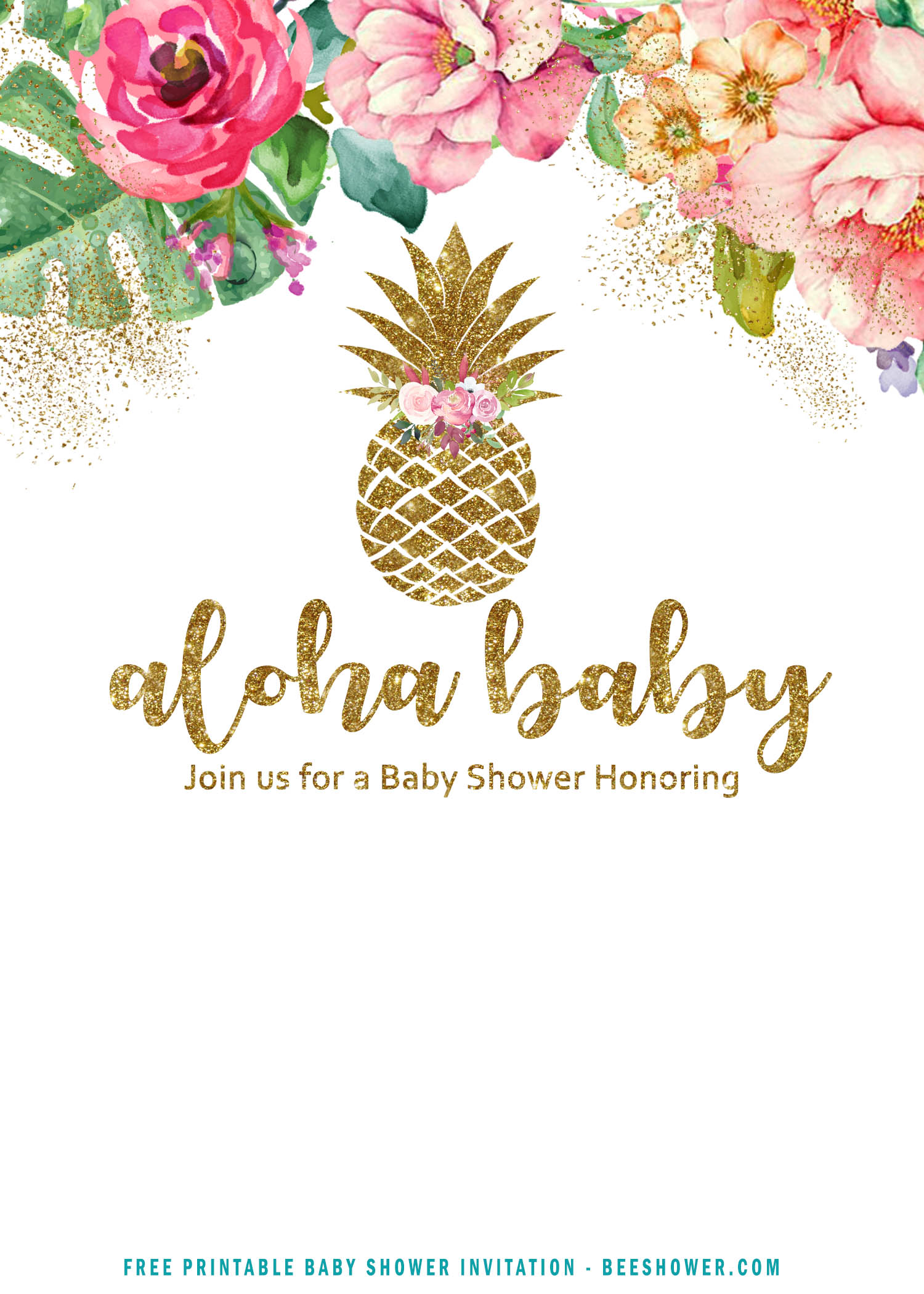 aloha baby invitations