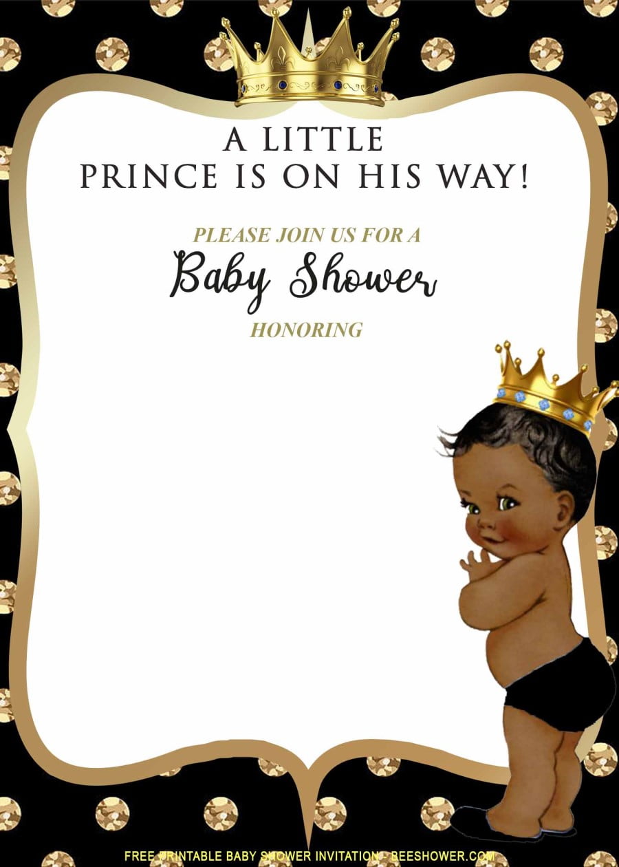 free little prince baby shower invitations