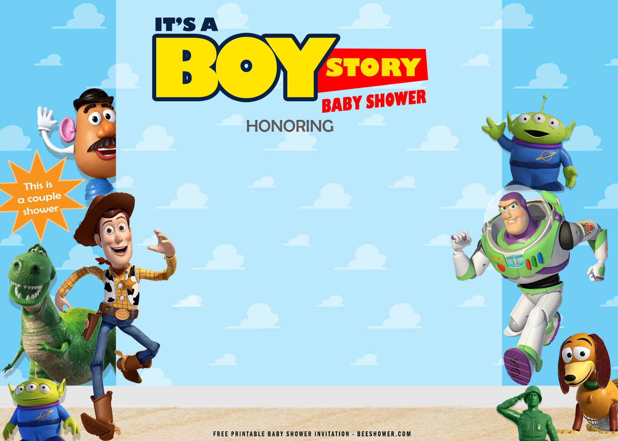 FREE Printable Toy Story Baby Shower Invitation Templates FREE Printable Baby Shower