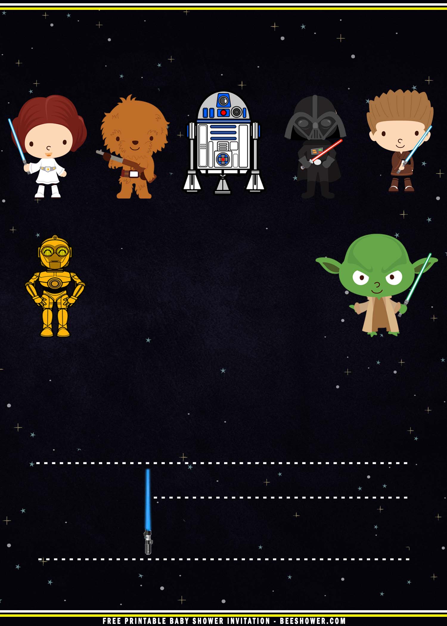 star wars baby shower invitations