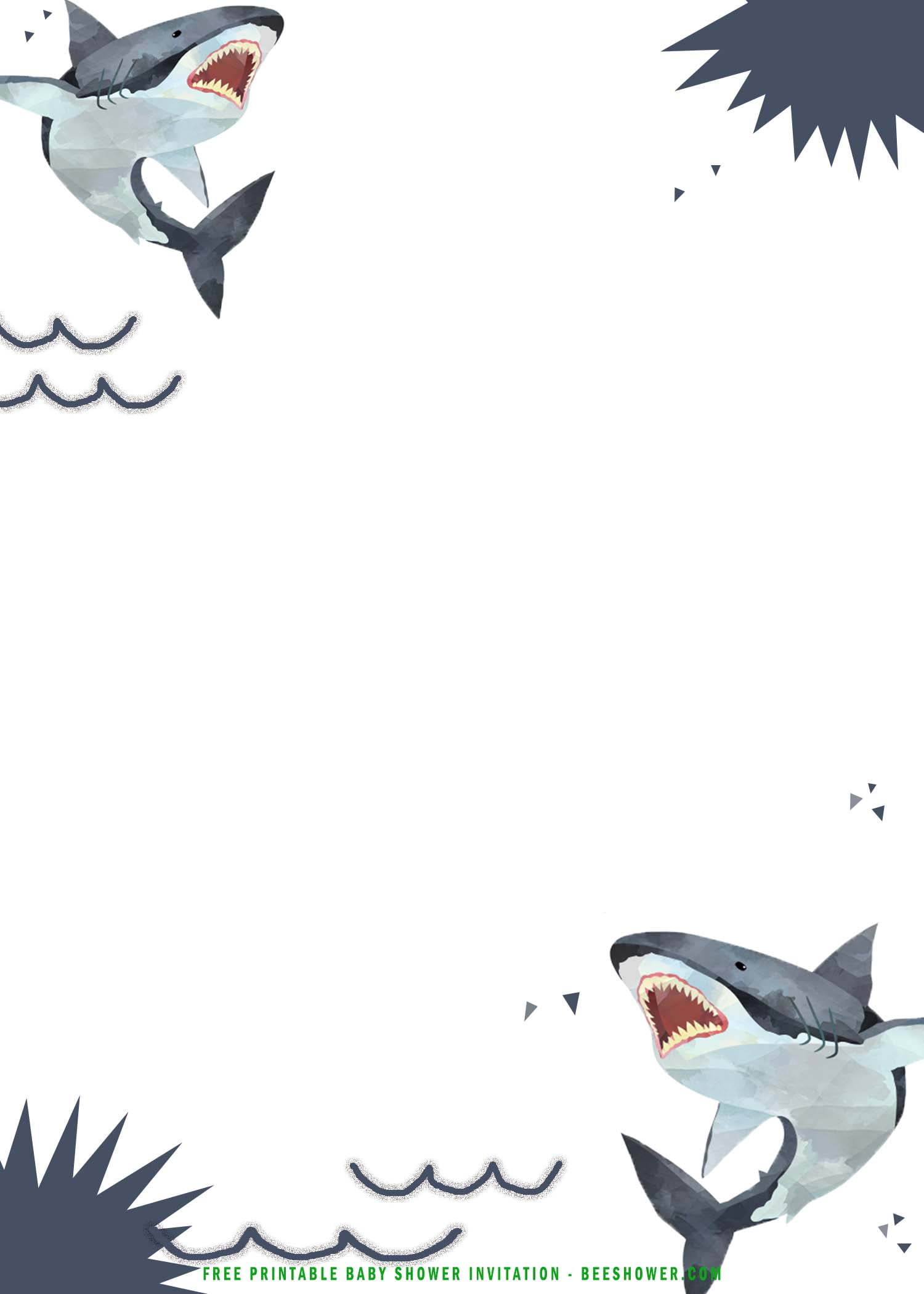 shark baby shower invitations