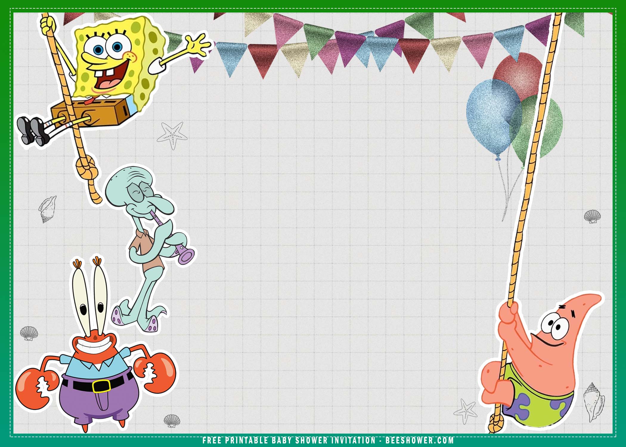 spongebob baby shower invitations