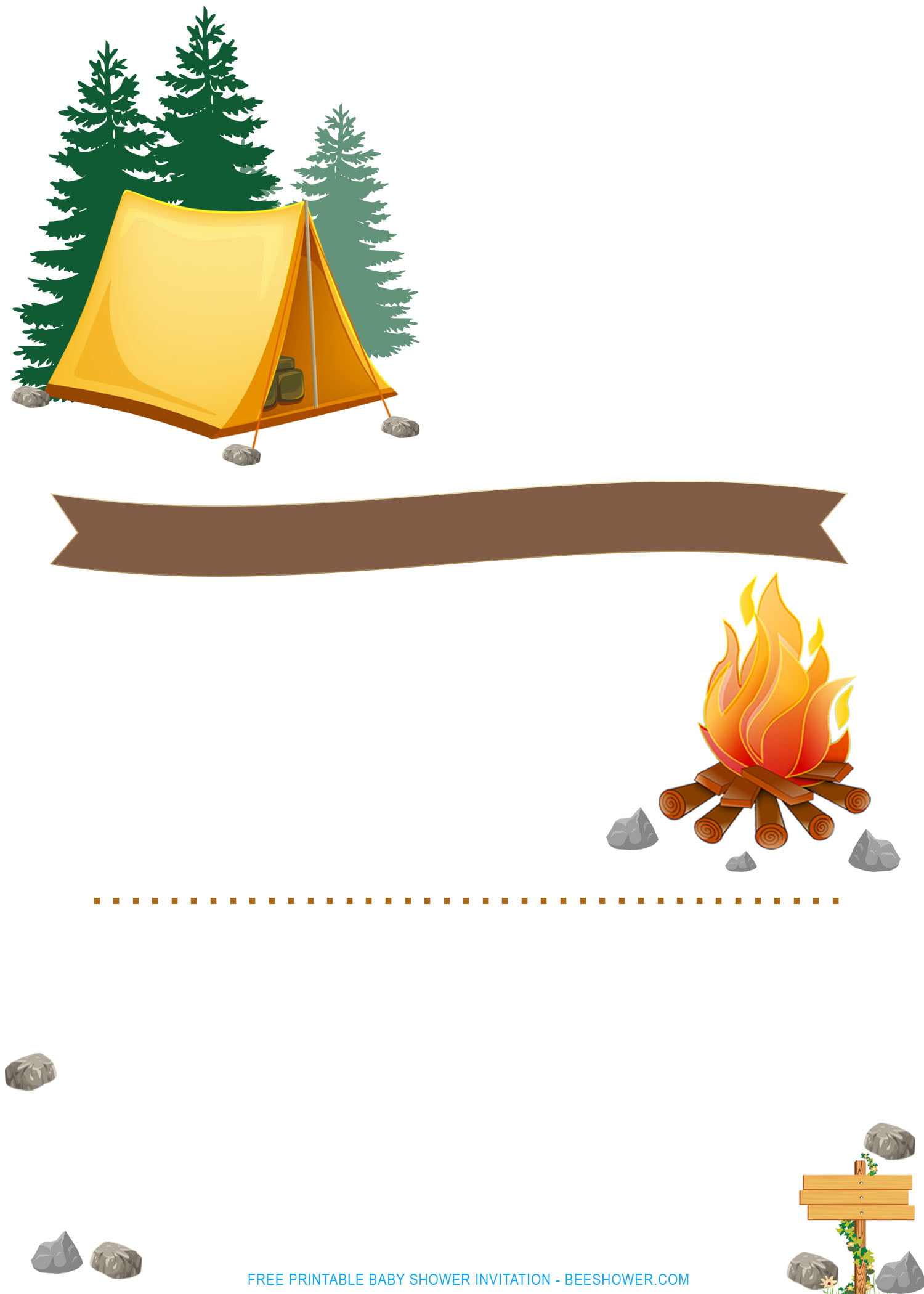 (FREE Printable) Camping Party Invitation Templates FREE Printable