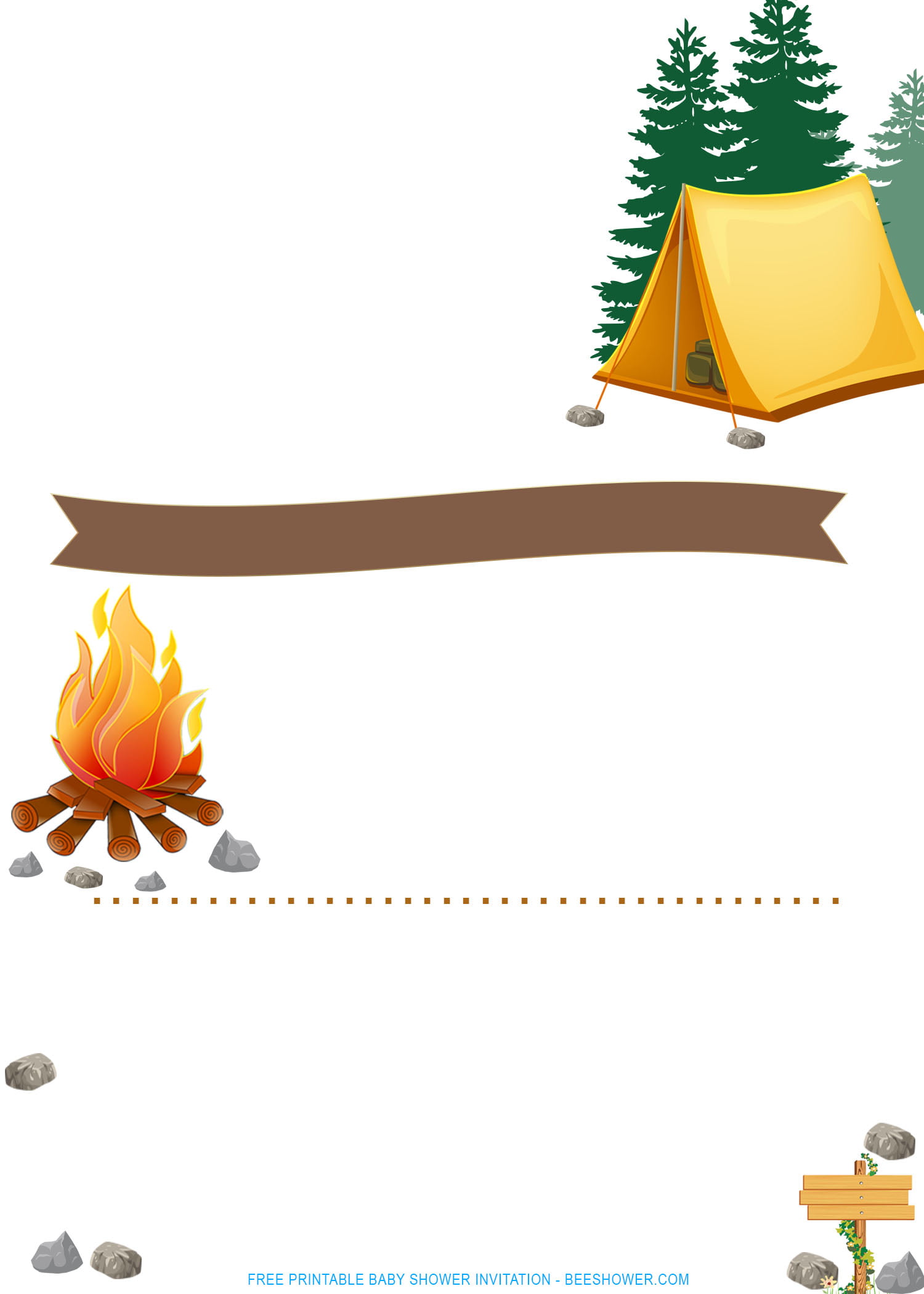 (FREE Printable) - Camping Party Invitation Templates ...