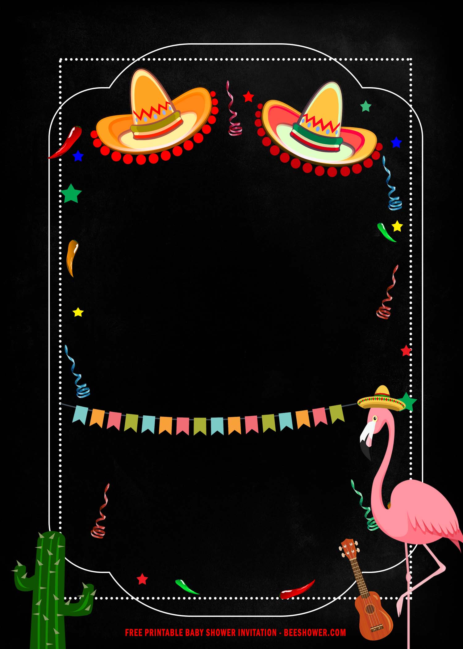 mexican fiesta baby shower invitations