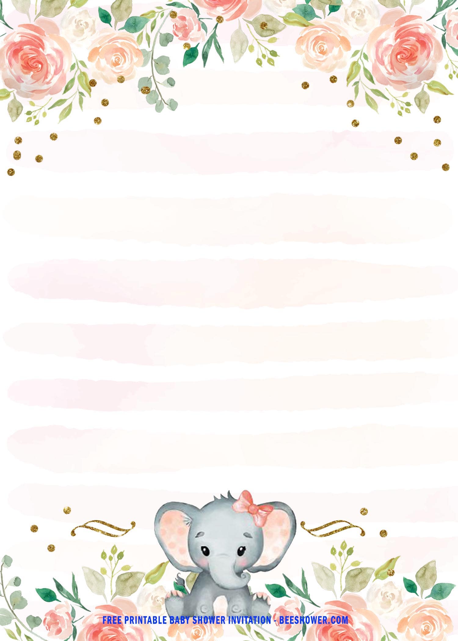 Elephant Baby Shower Border Templates