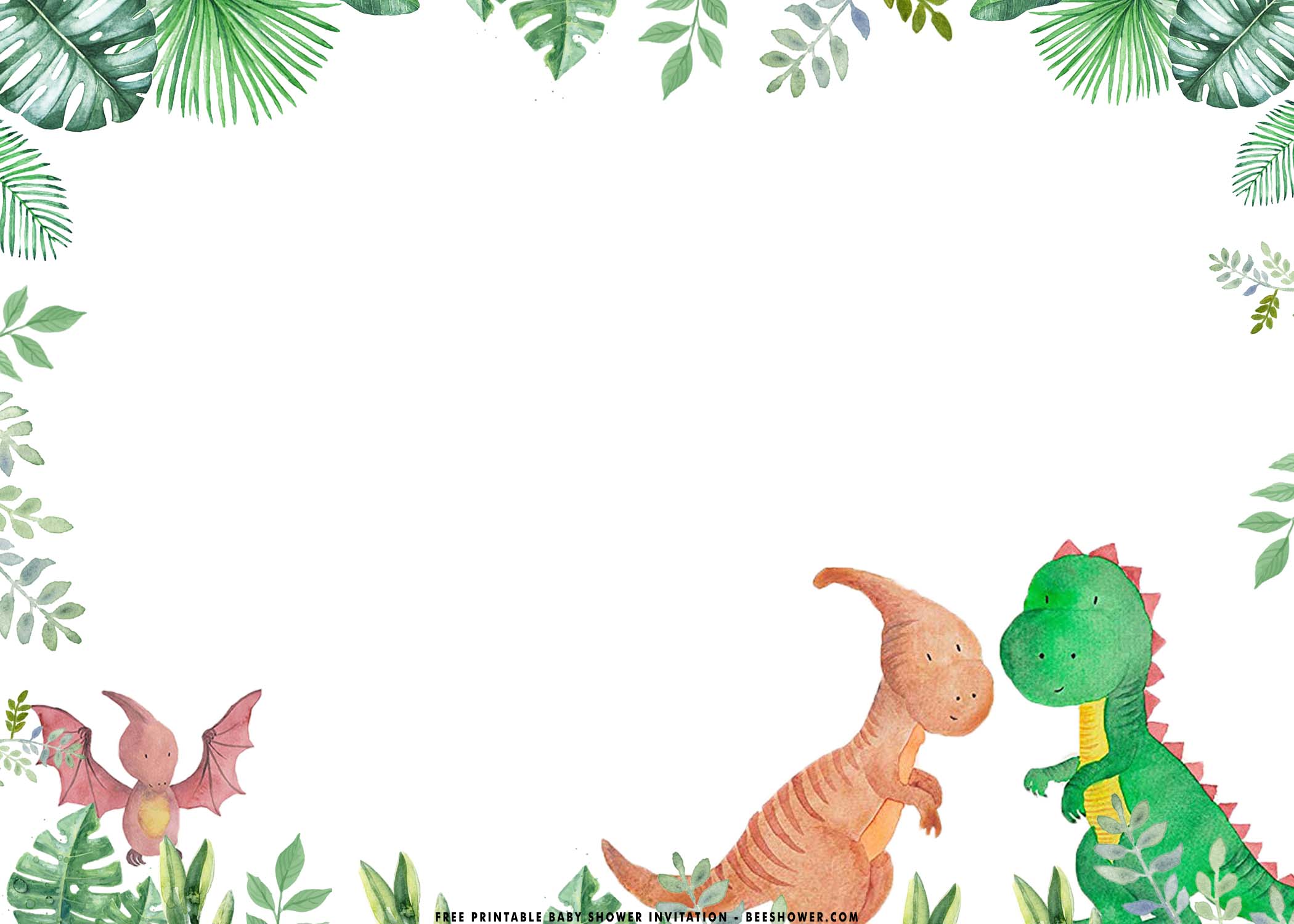 dinosaur baby shower invitations free