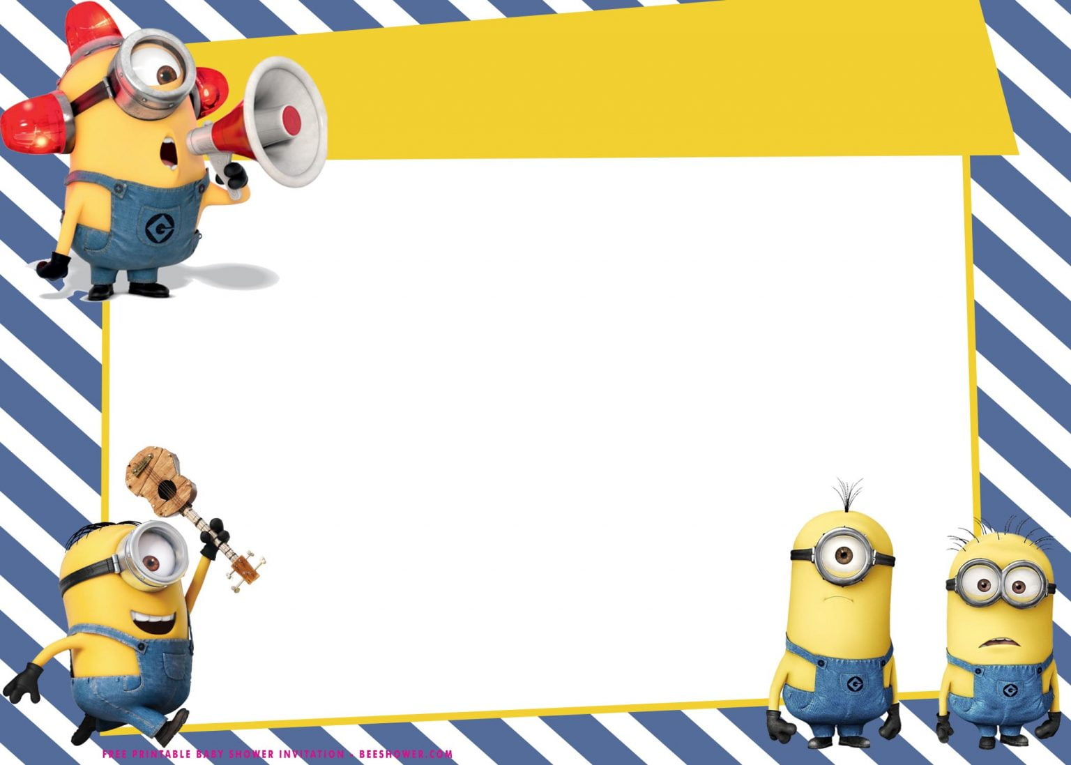 (FREE Printable) Minions Baby Shower Invitation Templates FREE