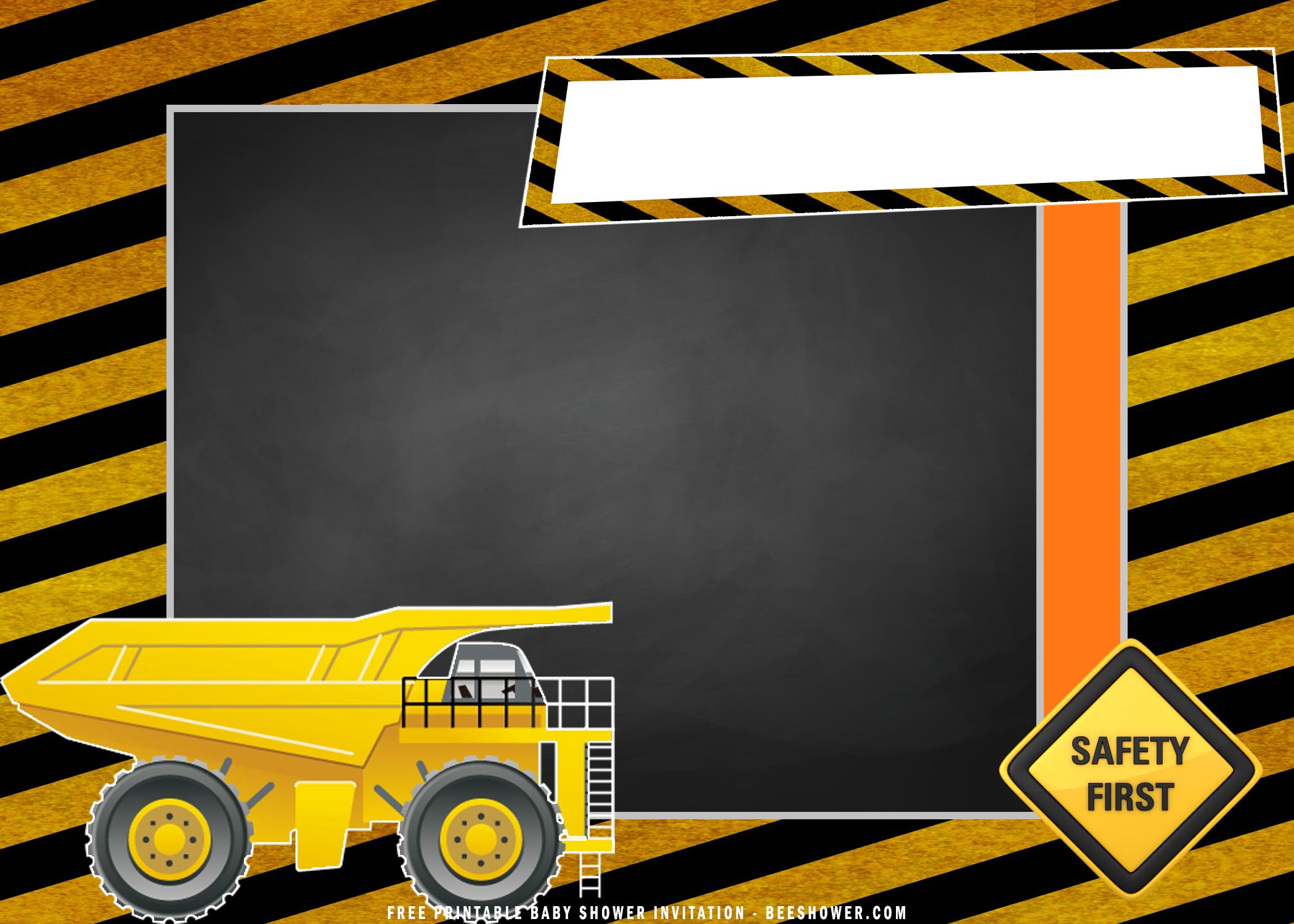 Printable Construction Birthday Invitations