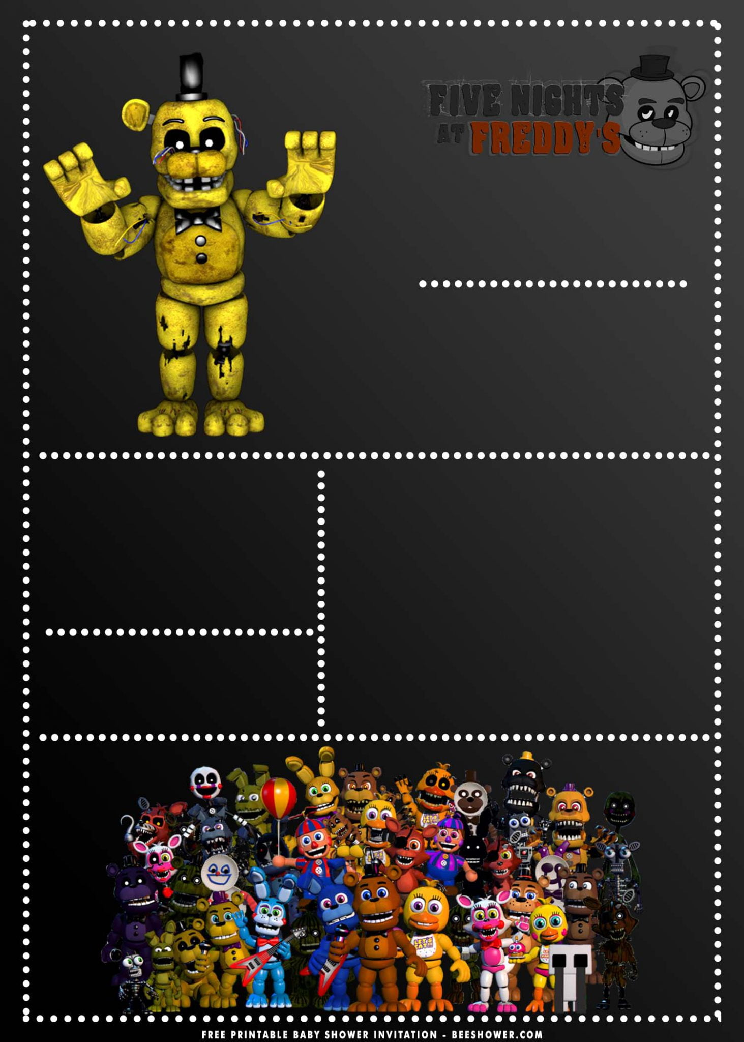 Five Nights At Freddy s Invitation Template Free