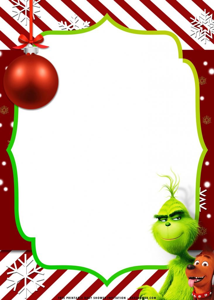  FREE Printable Christmas Grinch Baby Shower Invitation Templates FREE Printable Baby