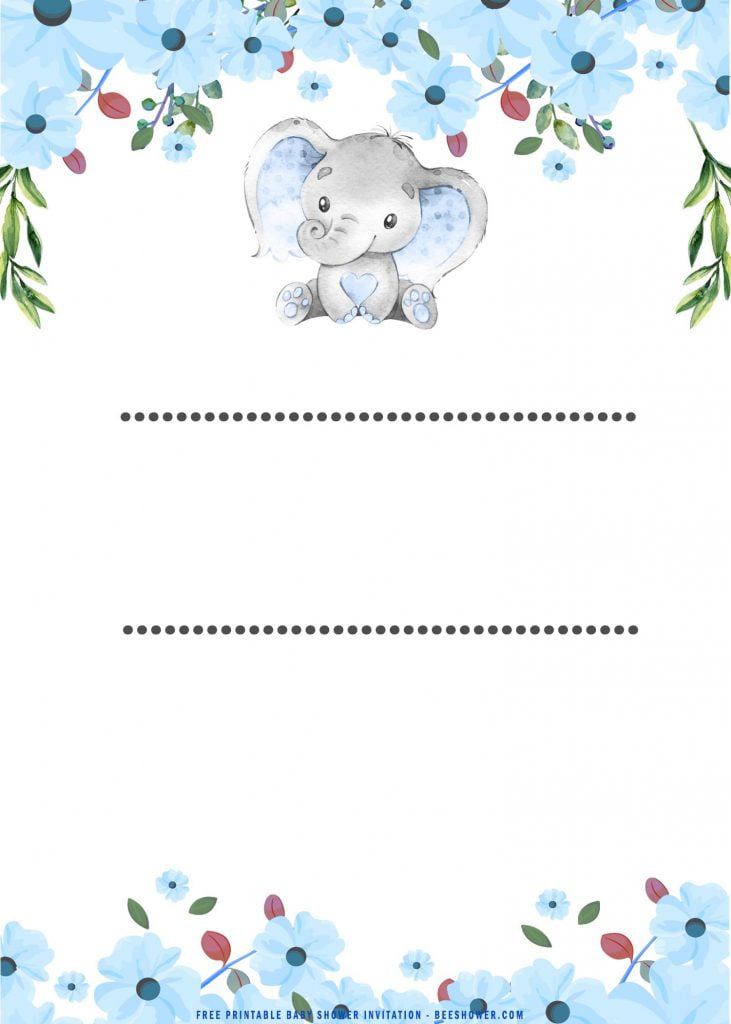 Blank Elephant Invitation Template