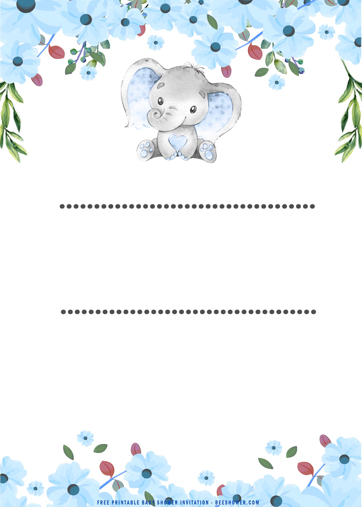 Free Editable Elephant Baby Shower Invitation Templates