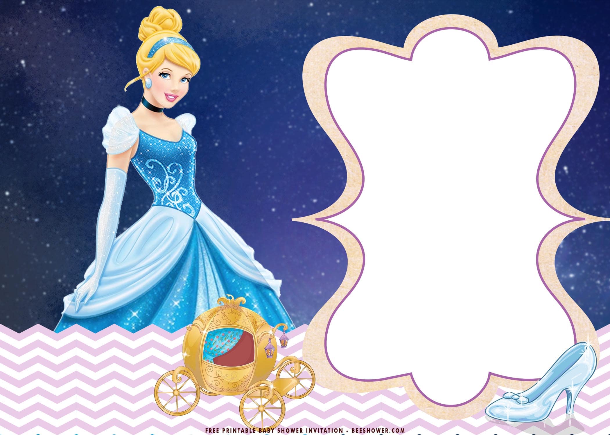 (FREE Printable) Cinderella Baby Shower Invitation Templates FREE