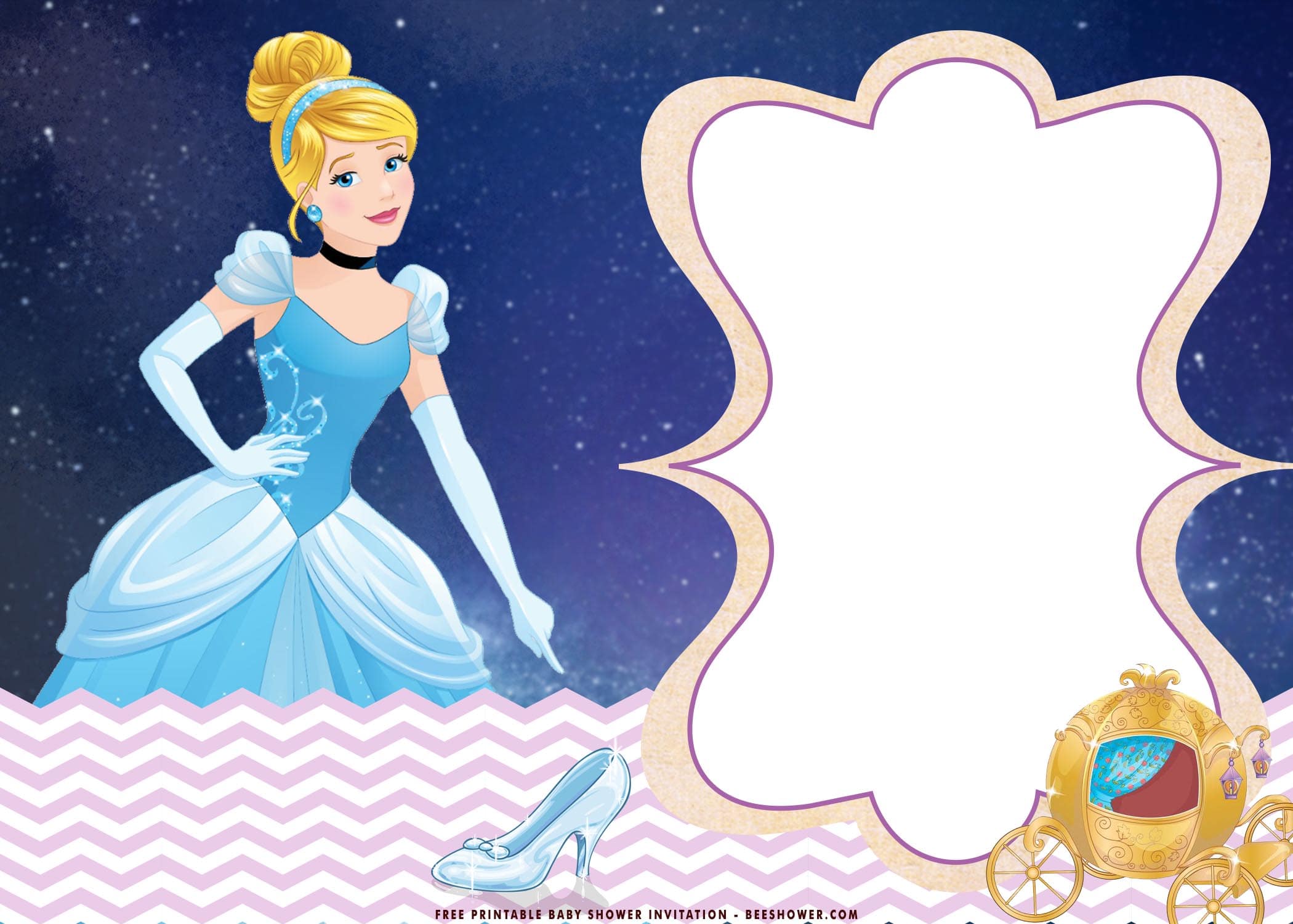 (FREE Printable) Cinderella Baby Shower Invitation Templates FREE