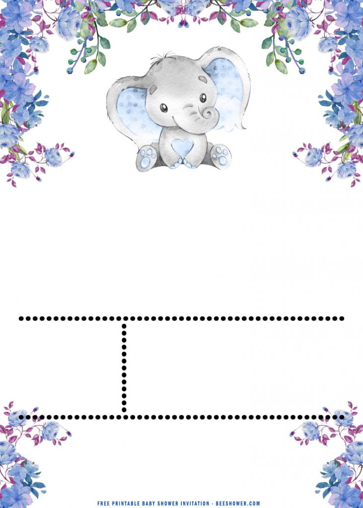(FREE Printable) - Cute Baby Elephant Baby Shower Invitation Templates | FREE Printable Baby ...