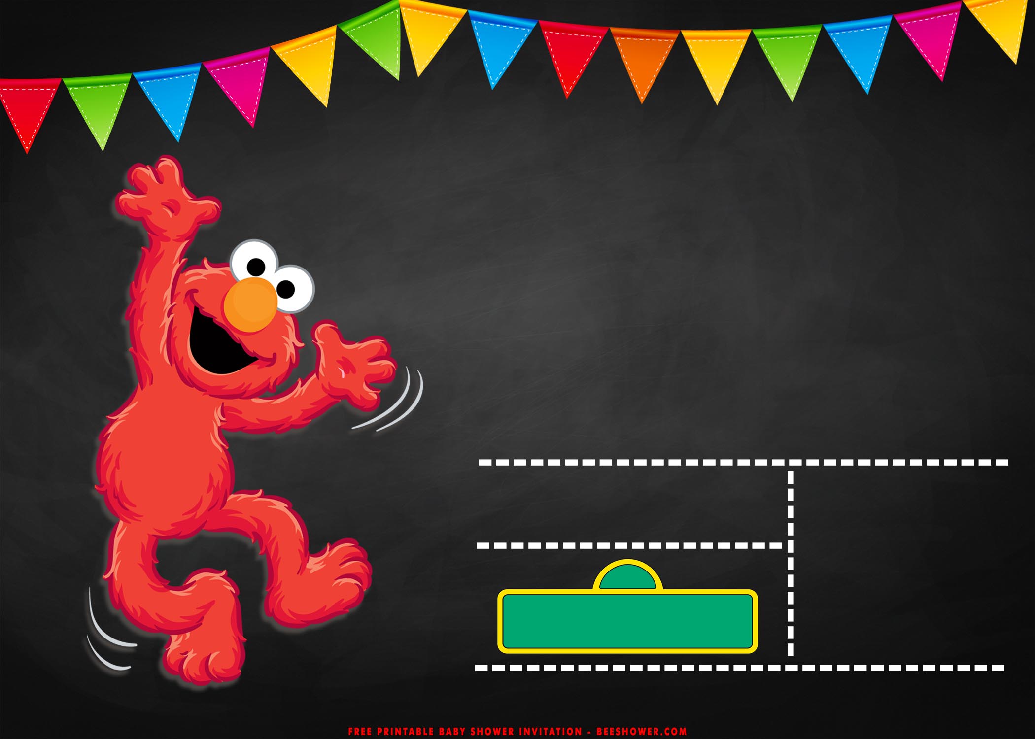 (FREE Printable) Sesame Street Elmo Baby Shower Invitation Templates