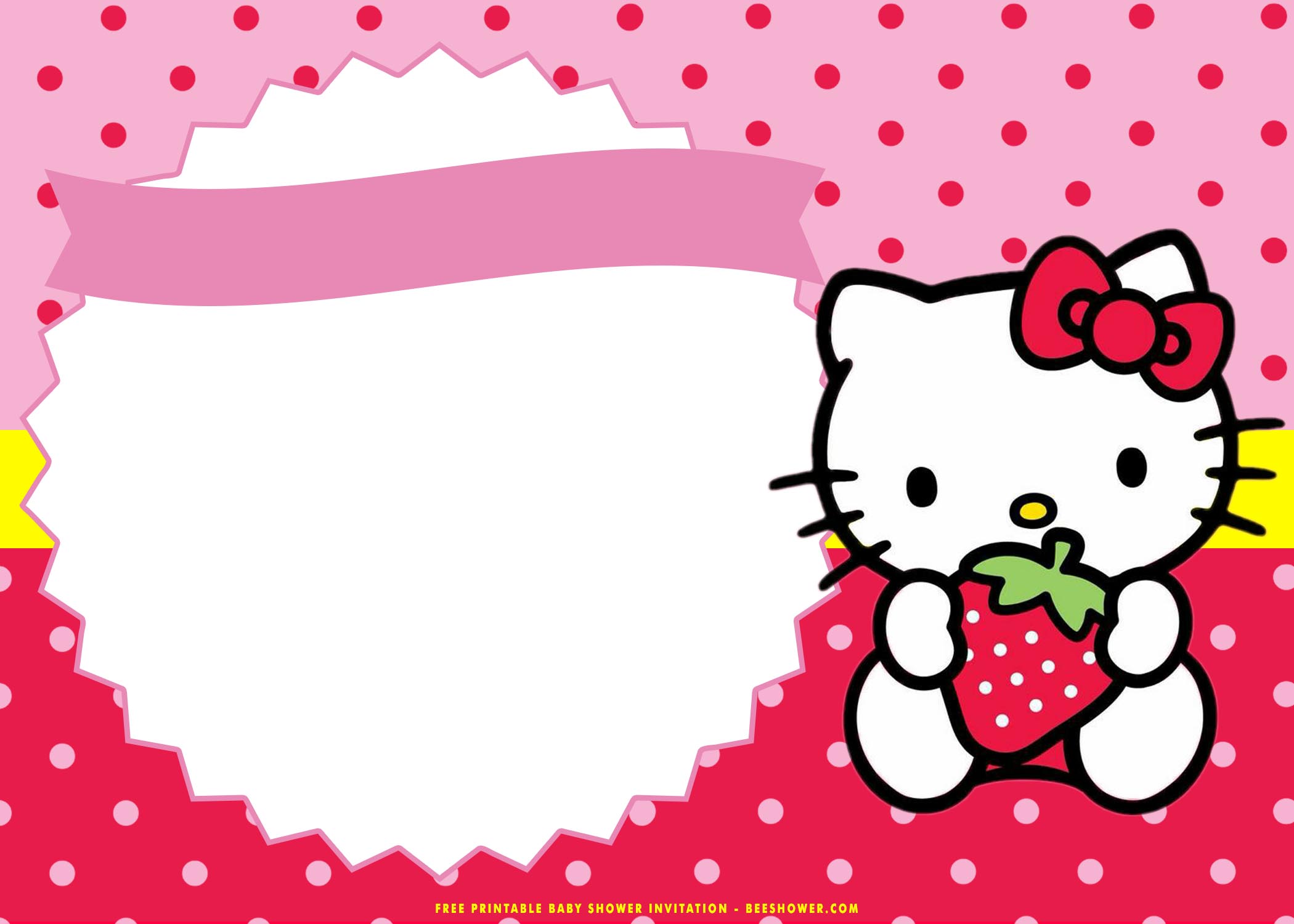 FREE Printable Cute Hello Kitty Baby Shower Invitation Templates FREE Printable Baby