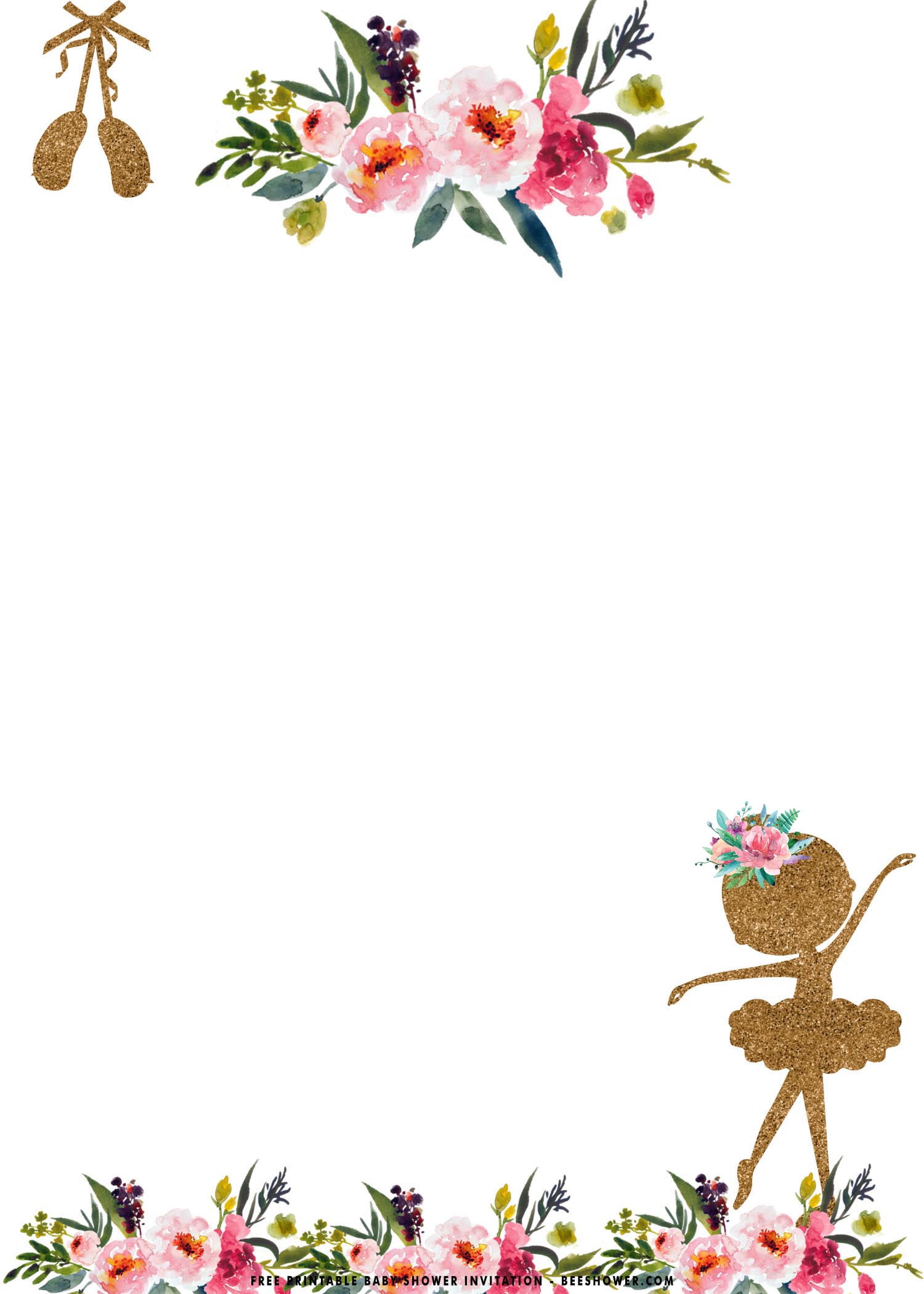 ballerina baby shower invitations free