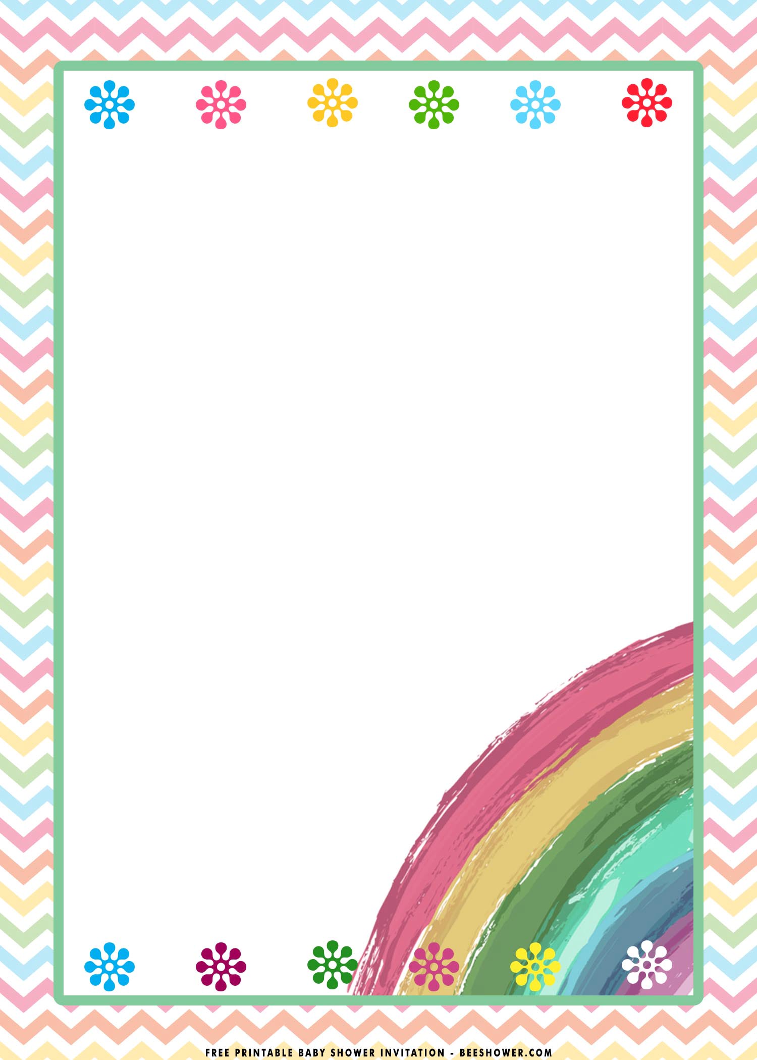 (FREE Printable) Rainbow Birthday Invitation Templates FREE