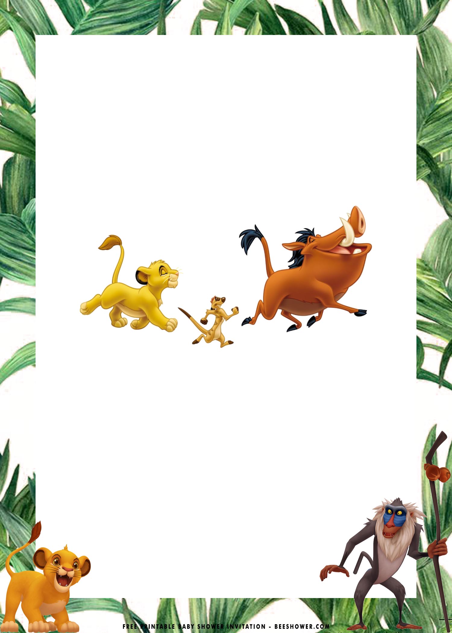 (FREE Printable) Lion King Baby Shower Invitation Templates FREE