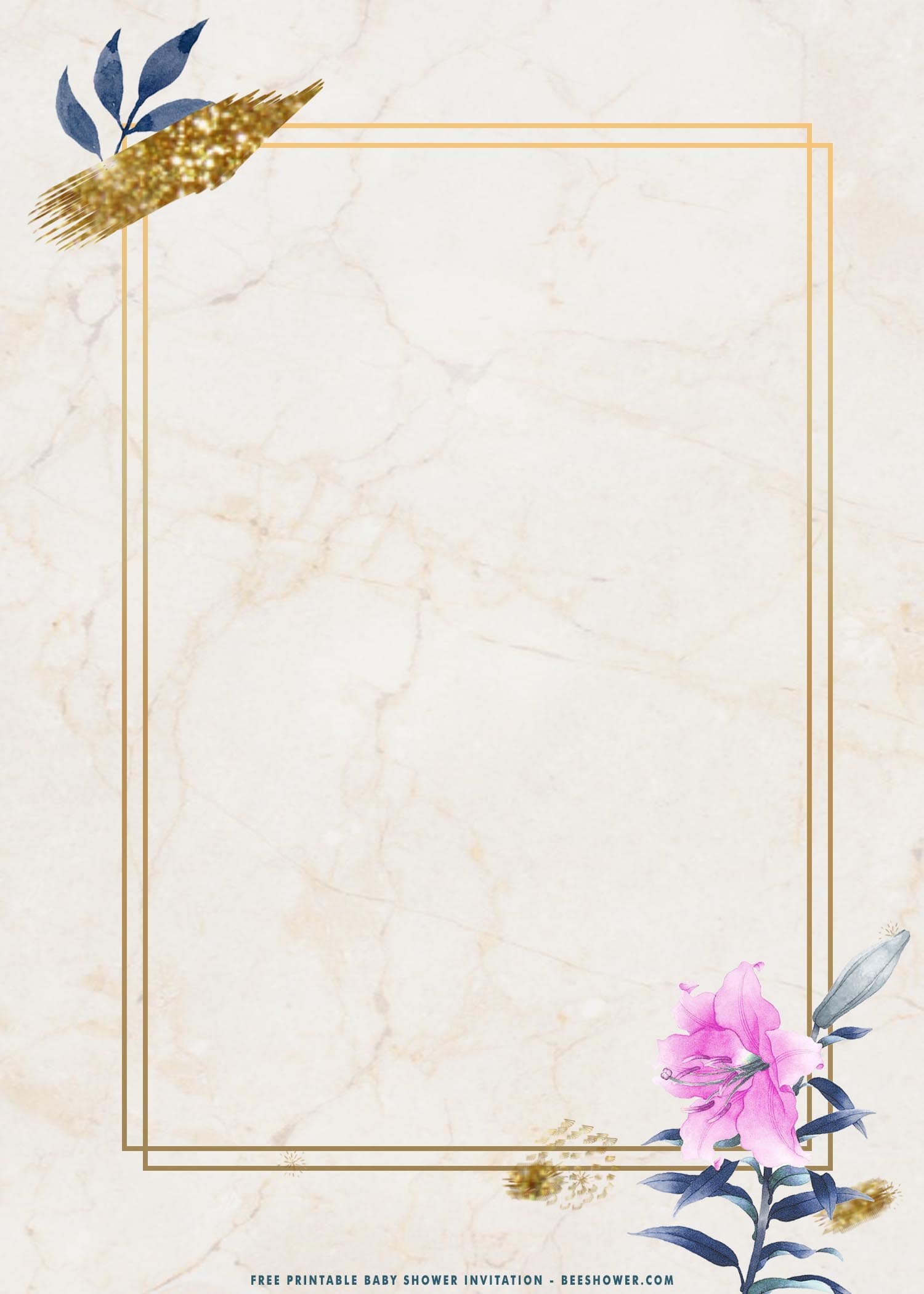 (FREE Printable) – Golden Rectangle Floral Birthday ...