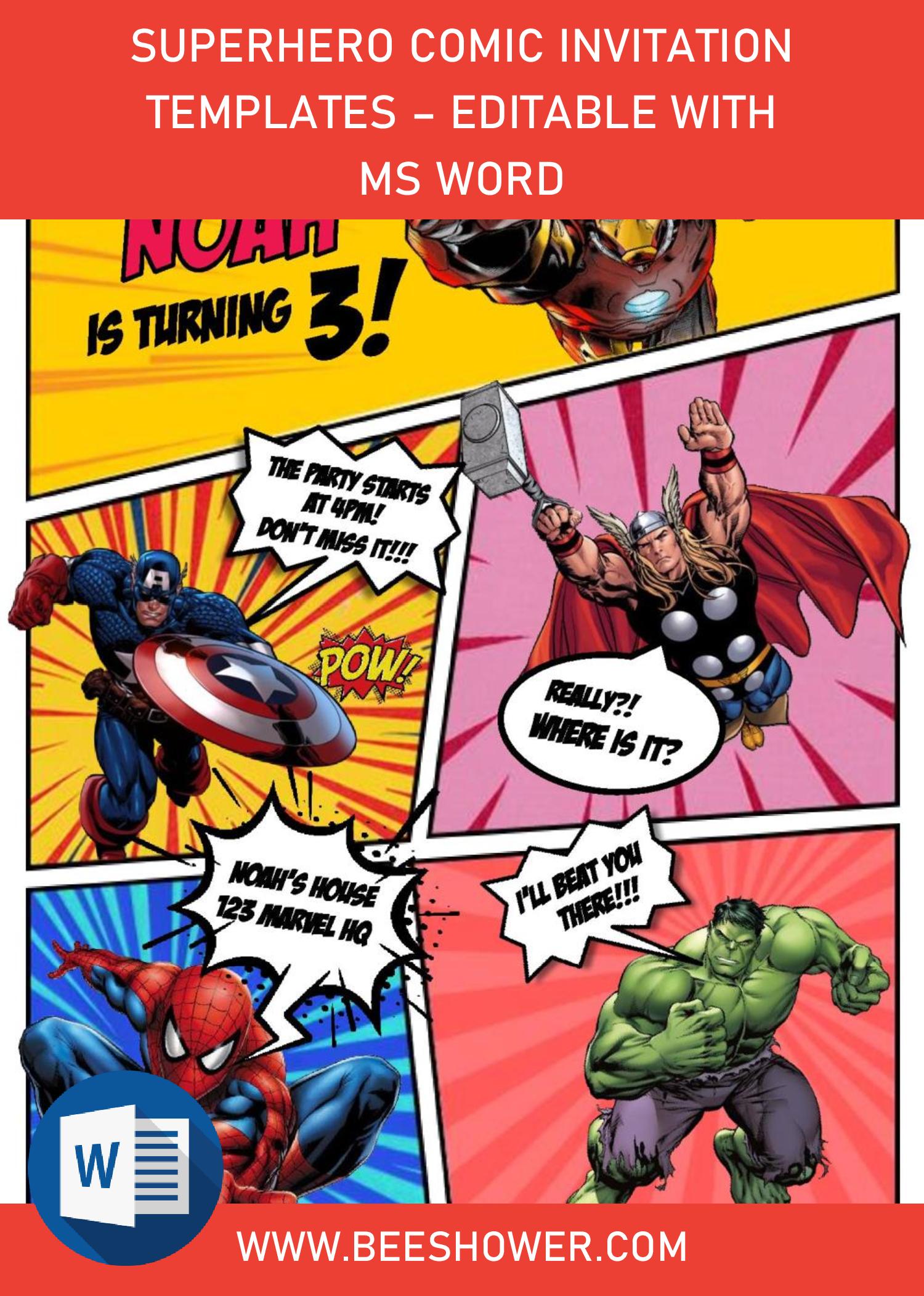 Superhero Comic Strip Template from www.beeshower.com