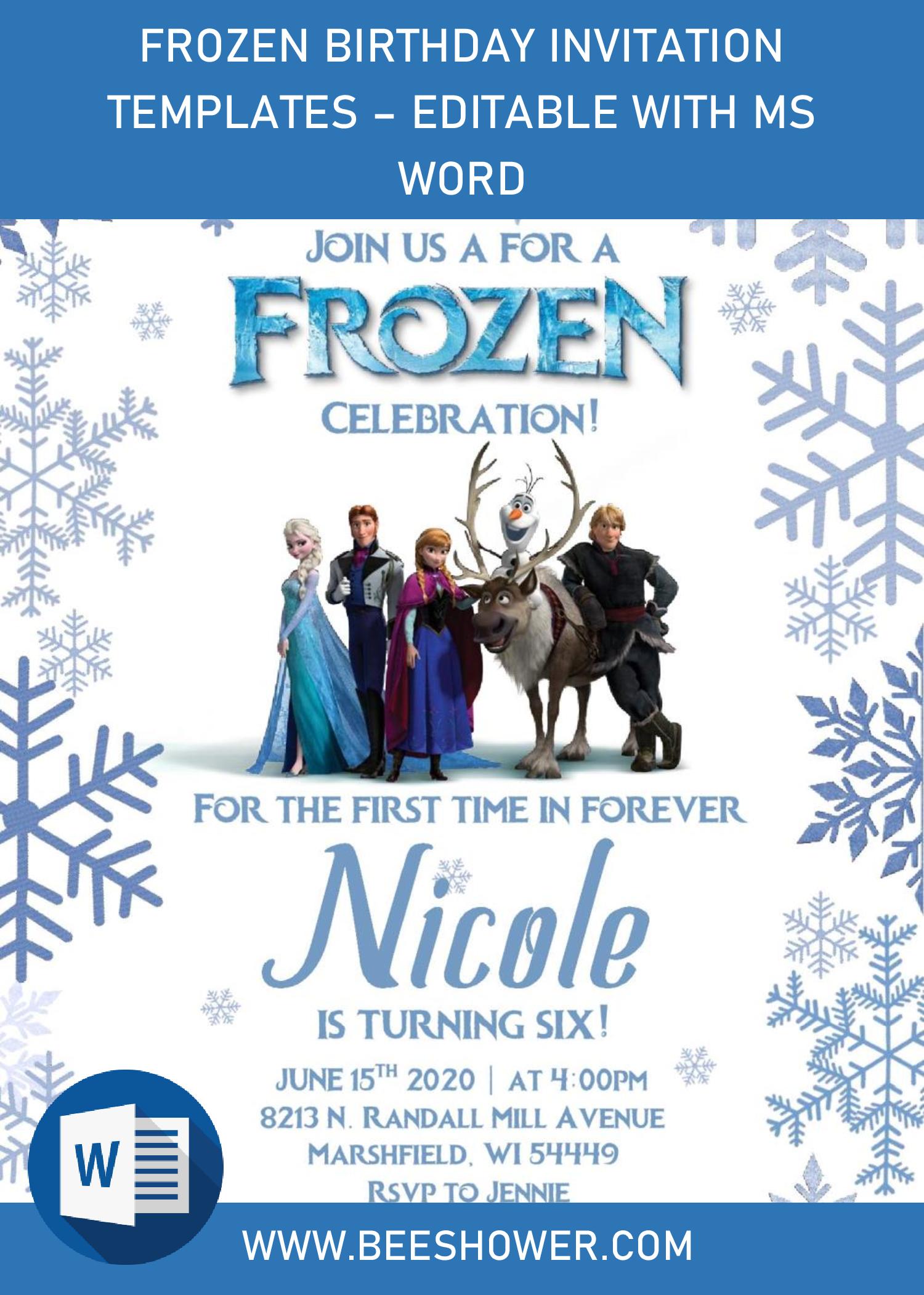 Frozen Invitation Templates Editable With Ms Word Free Printable Baby Shower Invitations Templates