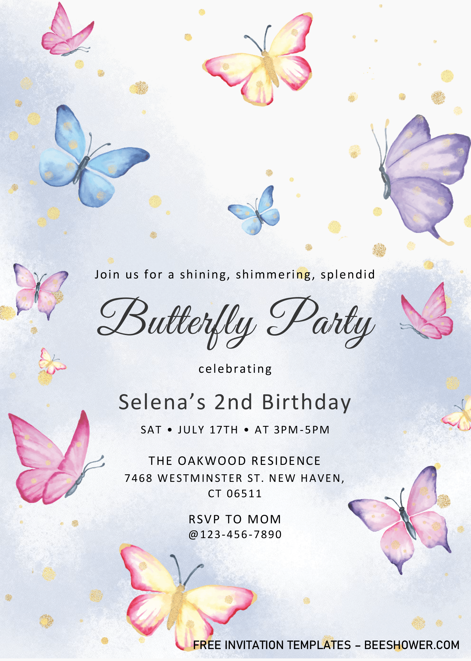 Free Butterfly Baby Shower Invitation Templates