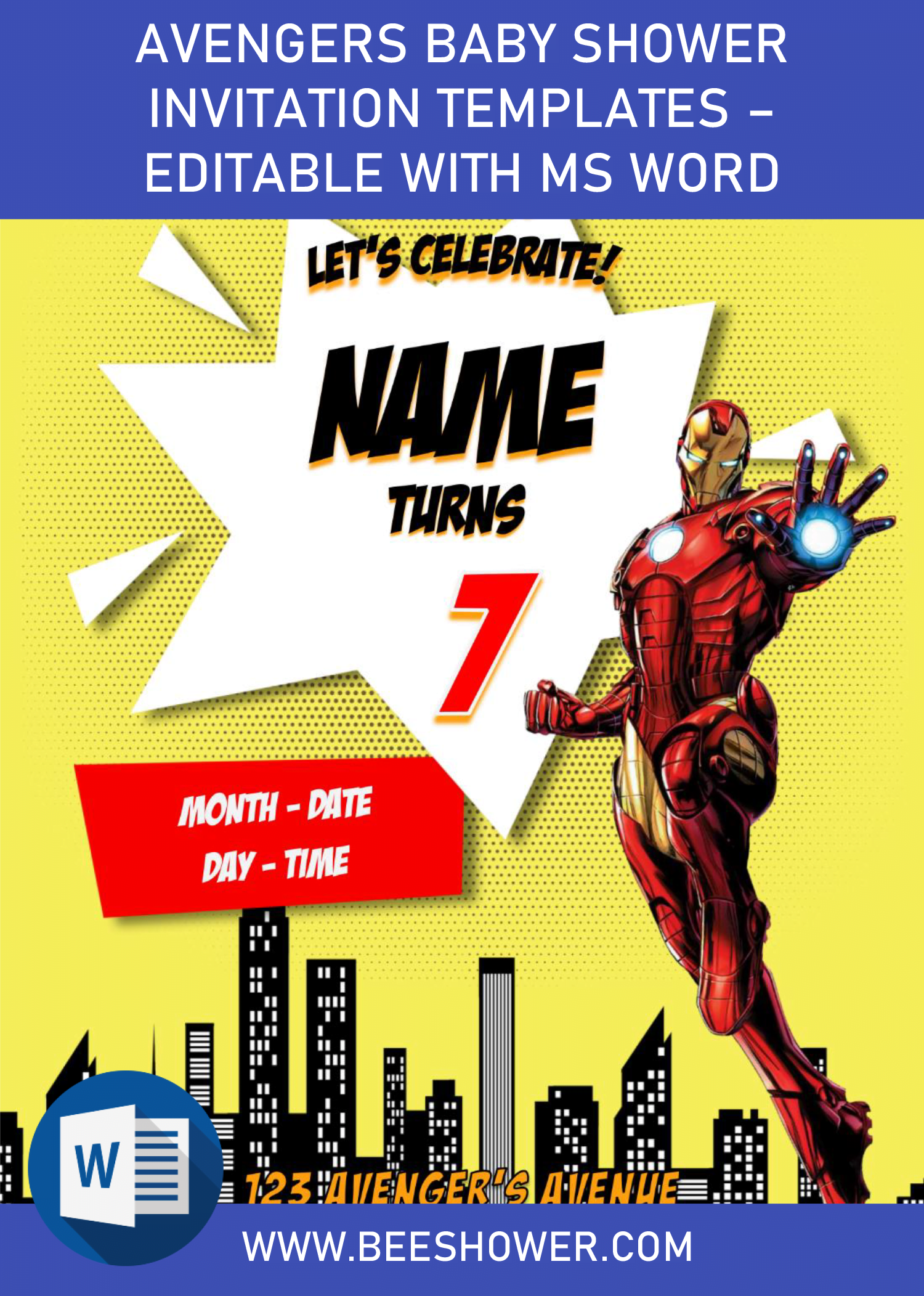avengers baby shower invitations