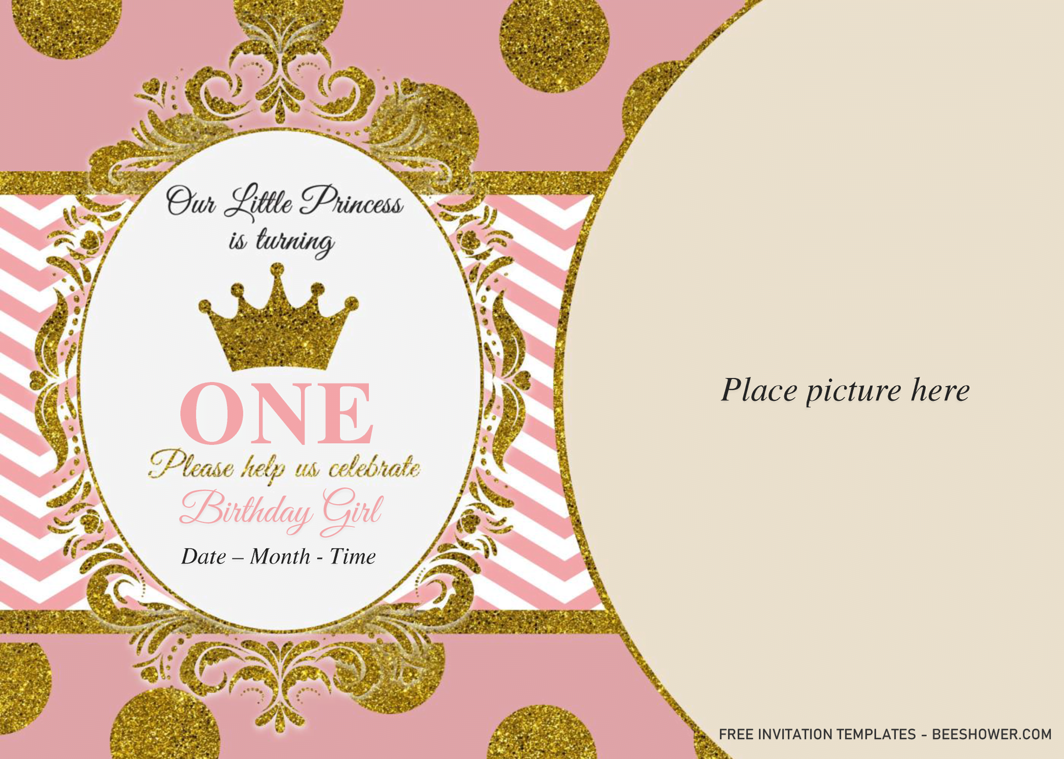 Royal Princess Baby Shower Invitation Templates Editable .Docx FREE