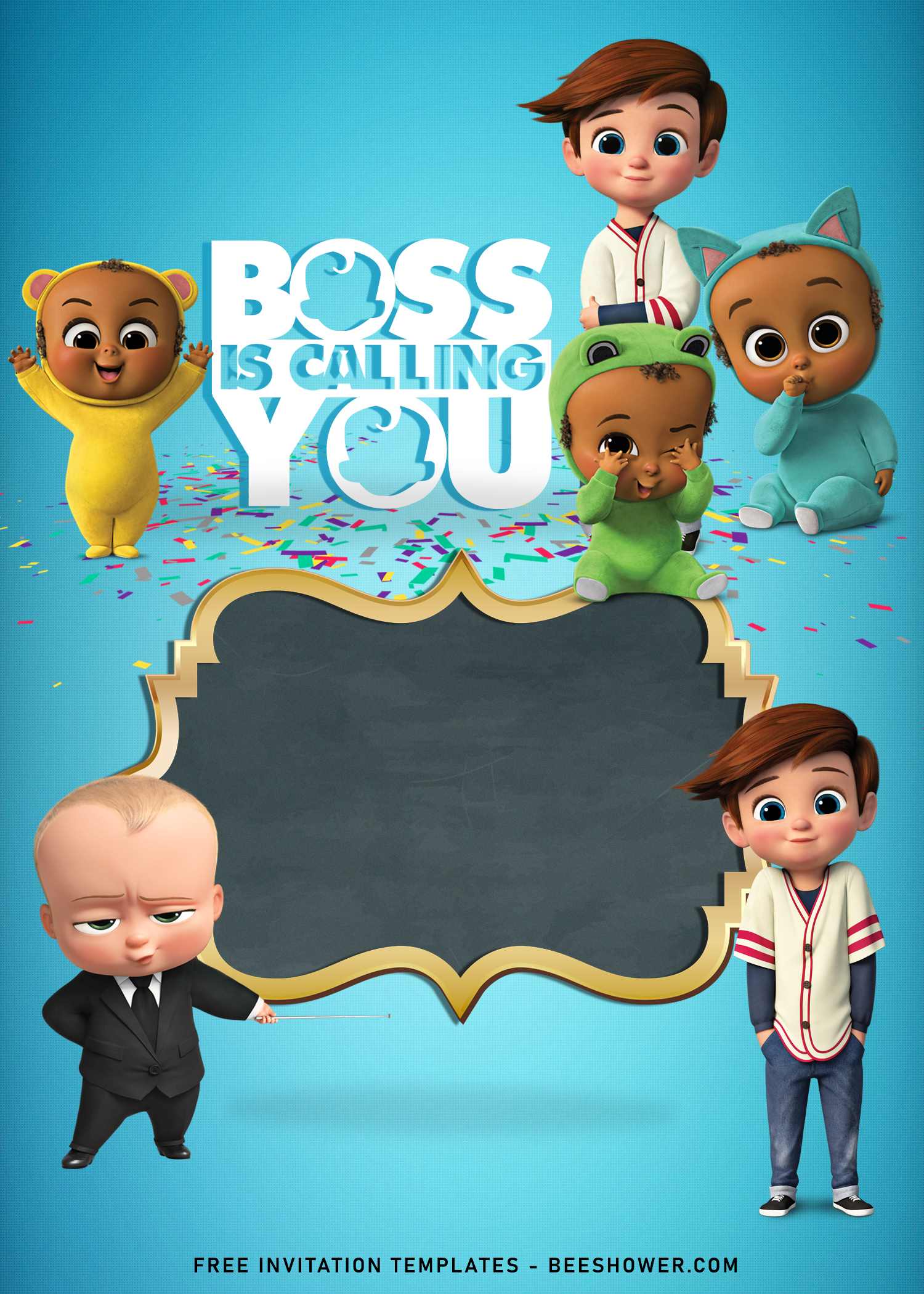 Background Editable Blank Boss Baby Invitation Template 1 670 Boss Baby Customizable Design