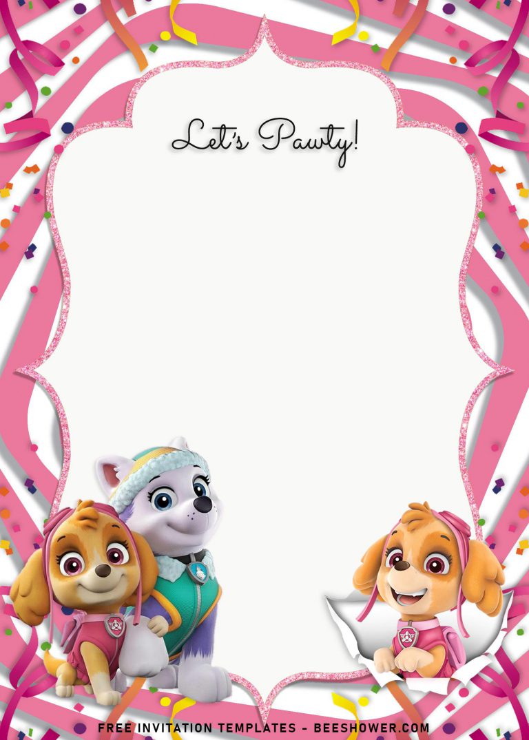 Skye And Everest Paw Patrol Invitations Template Free Printable